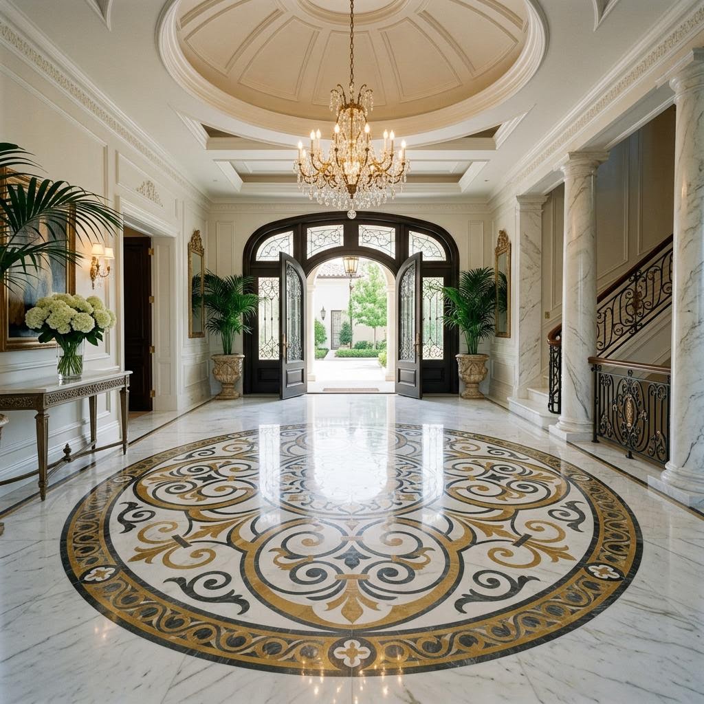 Waterjet Medallions & Inlays — Whole-Home Finishes by Zorinia Design